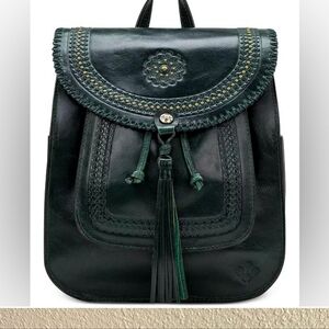 PATRICIA NASH Jovanna Leather Backpack 100% full-grain leather forest green